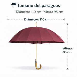 Parapluie automatique XXL classique pour hommes et femmes, long, coupe-vent, imperméable, avec poignée élégante et courbée - Product Image 2
