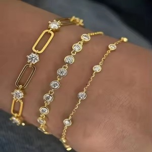 Sólido 14K oro amarillo corte redondo tenis pulsera corte laboratorio creado diamante racimo certificado elegante regalo para ella - Product Image 4