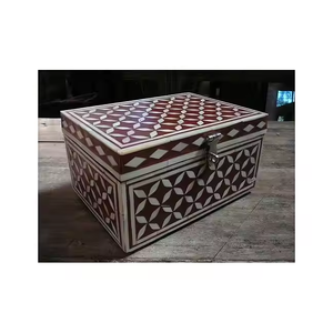 Boîtes à bijoux en incrustation d'os indien de nombreuses couleurs dans les unités de fabrication Inde Belle boîte d'incrustation disponible en plusieurs couleurs - Product Image 1