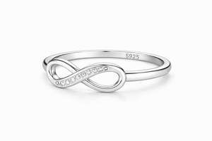 Anillo Infinito de Plata de Ley 925, Diseño Minimalista, Anillo de Plata Maciza para Mujer, Joyería de Promesa, Venta al por Mayor OEM - Product Image 3