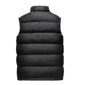 Chaleco de pesca con cuello levantado de talla grande para hombre, chaqueta de plumón hinchada impermeable de poliéster, tela de lona informal de estilo burbuja transpirable - Product Image 5