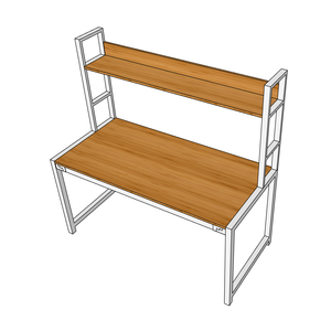 Adjustable Bamboo Office <b>Desk</b> with <b>Shelf</b> 70x148x150cm BFFB003 for Home Office - Product Image 4