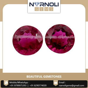 Exportador Indio de Turmalina Rosa Redonda, Par de 2 Piezas, Gema Natural de Corte Brillante Redondo - Product Image 2