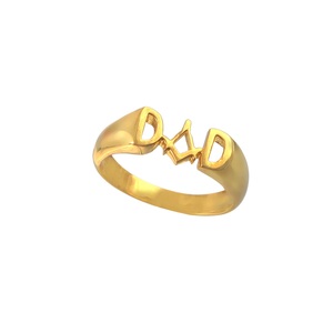 Best Selling 18K <b>Gold</b> Rhodium Plated 925 Sterling Silver <b>DAD</b> <b>Ring</b> Classic Style Perfect Gift for Fathers on Wedding Engagement - Product Image 1