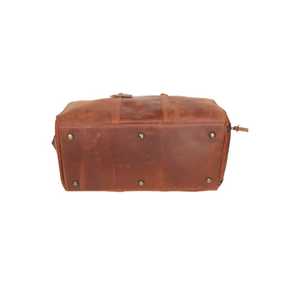 Large Capacity Men's Genuine Vintage Brown Leather Duffel Bag Luxury Modern Gym Sport Overnight <b>Luggage</b> Durable Polyester Lining - Product Image 3