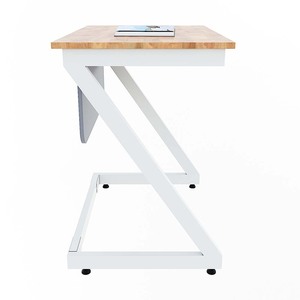 Zeus 01 Single <b>Study</b> <b>Desk</b> Modern Design Rubber Wood with Powder-Coated Iron Legs for Students & Teachers PS023 School Furniture - Product Image 4