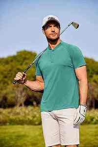 Chemise de golf pour homme, à séchage rapide, 100% coton, unie, manches courtes, col athlétique sans col, sport, vente en gros, toile active, brodée - Product Image 5