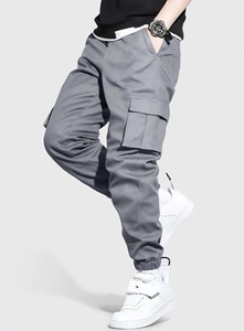 Men's Casual Canvas <b>Cargo</b> <b>Pants</b> Tapered Joggers | Multi-Pocket Utility <b>Elastic</b> <b>Waist</b> Drawstring Anti-Wrinkle Breathable - Product Image 3