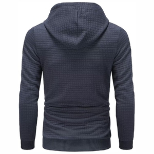 Sudadera con capucha azul carbón para hombre – Sudadera de invierno con capucha de algodón suave estilo streetwear, diseño personalizado - Product Image 2