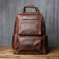 Sac à dos pour ordinateur portable en cuir de vachette véritable de luxe pour homme, motif lettres, écologique, grande capacité, prix direct usine