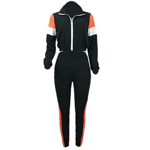 Conjunto Deportivo Casual de Invierno para Mujer, Nuevo Modelo 2025, OEM, Chaqueta con Cremallera y Cintura Elástica con Pedrería, Cortavientos de 2 Piezas - Product Image 5