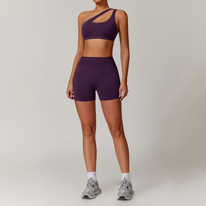 Veste de yoga pour femmes et ensemble de leggings de gymnastique Logo personnalisé Ensemble de leggings d'entraînement sans couture Ensemble de shorts pour femmes - Product Image 1