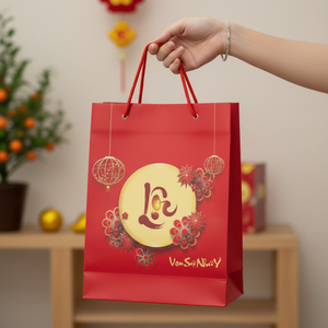 Bolsas de papel ecológicas de Vietnam para embalaje de regalo y decoración de Año Nuevo Lunar Impresión de logotipo personalizado Tamaño personalizable al por mayor - Product Image 2