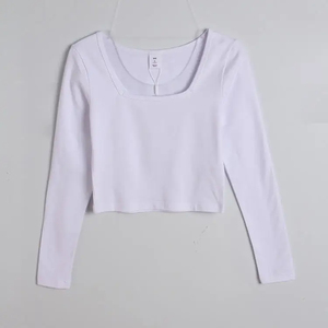 Venta al por mayor personalizado fabricante Camisa de algodón para las mujeres gimnasio Fitness Yoga desgaste de alta calidad blusas de las mujeres camisas - Product Image 2