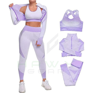 Nouveau type de combinaison de sport de yoga à glissière sans couture pour femmes ensemble de yoga sans couture amincissant et pratique - Product Image 2