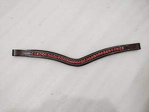 Diadema Clásica de Cuero con Cristales Rojos de 6 mm para Caballo, Piezas de Brida, Impresionantes Cristales - Product Image 2