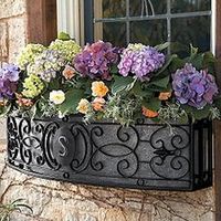 Nouveau Style Fer Naturals-Balcon Rampe Planteur Stand Pot Stand Extérieur Jardinière Rectangulaire Rampe Jardinière Fournitures De Jardin
