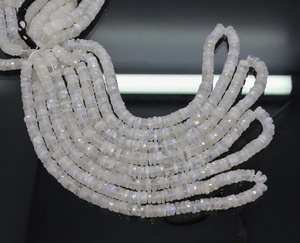 Piedra lunar arcoíris Natural de 8mm facetada Heishi, cuentas de piedras preciosas para neumáticos, cuerdas para fabricación de joyas, fabricante al por mayor - Product Image 3