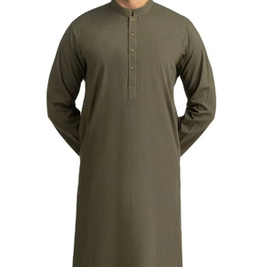 Servicio OEM ODM, Traje de Dos Piezas para Hombre, Estilo Shalwar Kameez, Color Granate Liso, Estilo Afgano Pathani Pakistaní, Corte Regular, Ropa Musulmana - Product Image 1