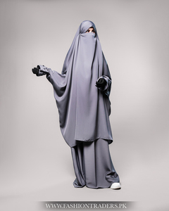Vente en gros d'Abaya deux pièces pour femmes musulmanes en polyester faite à la main ensemble Khimar long vêtements islamiques fournisseur d'exportation - Product Image 3