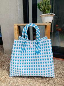 Nueva moda tejida precios al por mayor reciclar bolso para mujeres material plástico reciclado ecológico en tejido de Indonesia - Product Image 2