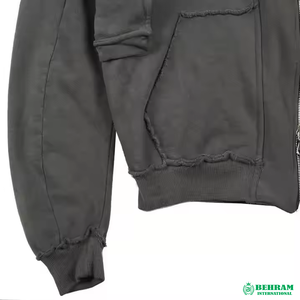 Sudadera con capucha unisex personalizada de alta calidad, 100% algodón French Terry, con cremallera completa, hombros caídos, para invierno, de secado rápido y transpirable. - Product Image 4