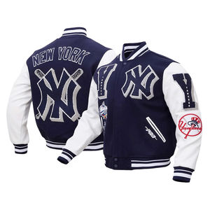 OEM chaqueta universitaria de alta calidad para hombre soporte invierno chenilla bordado personalizado béisbol Letterman tallas grandes mangas de cuero - Product Image 3