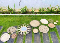 Sets de table ronds en rotin tressé, écologiques et minimalistes, avec couleur et taille personnalisables pour la maison, l'hôtel et la restauration