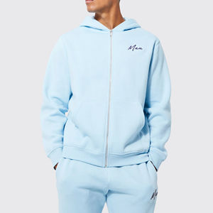 Chándales con cremallera de manga larga de peso pesado altamente exigentes Chándal con cordón unisex de algodón/poliéster de ajuste regular para hombre - Product Image 3