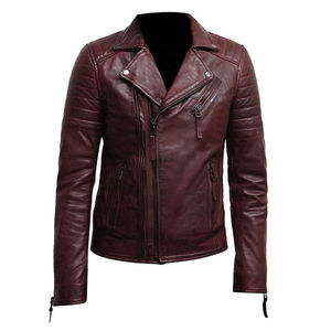 Chaqueta de Cuero para Hombre al por Mayor, Impermeable, para Motocicleta, Nueva Moda, Personalizada, de Alta Calidad, Servicio OEM - Product Image 1