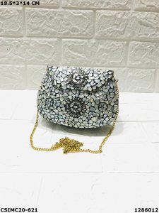 Designer Eye Patterned Metal Mosaic <b>Clutch</b> Stylish Multi-Color Handcrafted Evening <b>Bags</b> for Ladies <b>Wedding</b> Purse - Product Image 2