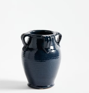 Florero de cerámica hecho a mano indio esmaltado azul, decoración del hogar, oficina y Hotel, diseño moderno, cerámica elegante al por mayor - Product Image 1