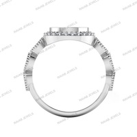 925 Sterling Silber Blanko Birnenförmiger 8x10mm Fassung für CZ Hochzeits-Cocktailring Geeignet für Asche & Harz-Arbeiten Muttermilch DIY Schmuck
