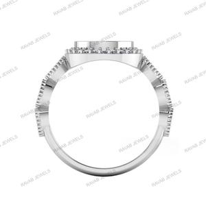 Bague de cocktail en argent sterling 925 avec sertissage en forme de poire 8x10 mm, sertie de CZ, idéale pour les cendres, la résine, le lait maternel, les bijoux DIY - Product Image 6