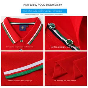 เสื้อยืดโปโลสำหรับผู้ชายเสื้อยืดงานปักผ้าคอตตอนโพลีเอสเตอร์200gsm - Product Image 4