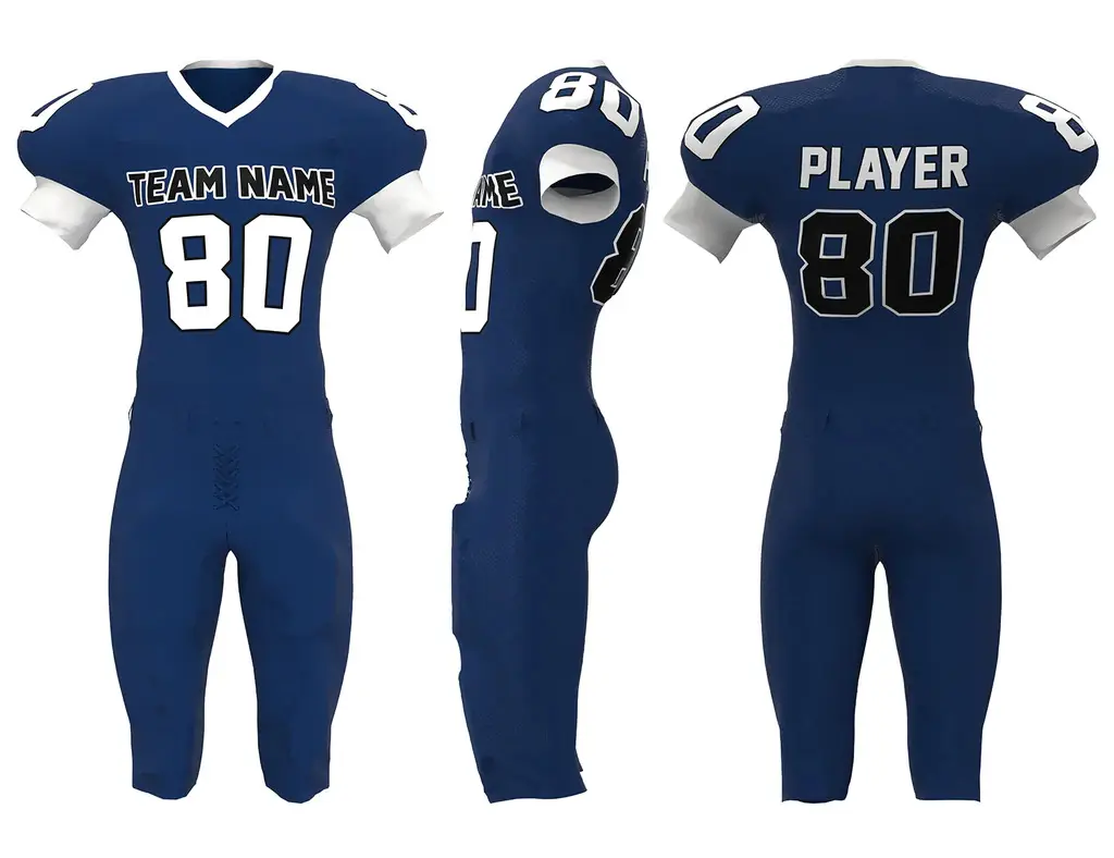 Odm Groothandel Unieke Kwaliteit Aangepaste American Football Uniform Team 100% Polyester American Football Uniform