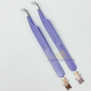 Bratz Girl Pinzas para extensiones de pestañas de acero inoxidable de color morado CNC de 90 grados Sostenibles y duraderas - Product Image 5