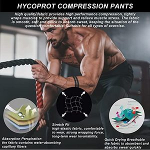 Pantalones atléticos de compresión personalizados OEM para hombre, mallas ajustadas, pantalones de capa base para correr, entrenamiento, deportes, Yoga, cintura personalizable - Product Image 5