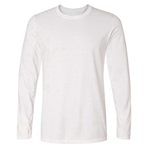 Men's Long Sleeve T-Shirt Cotton O-Neck Regular Fit <b>Tee</b> Solid <b>White</b> Casual Jersey Blank Design Men's T-Shirts - Product Image 1