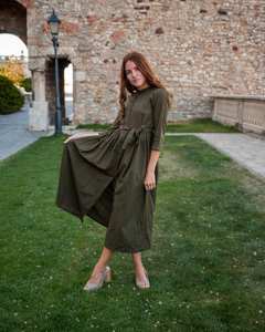 Vestido de Algodón Puro con Botones Sofia, Estilo Bohemio, Informal, para Ocasiones Especiales, Ropa de Verano - Product Image 1