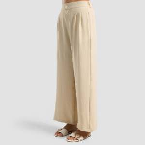Pantalon Cargo Décontracté Slevedge Biscotti Taille Haute Ample 100% Lin Respirant avec Tissu Toile Froissée - Product Image 1