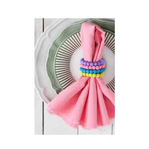 Decoraciones Servilleteros de madera Juego de 4 piezas Cuentas de granja Servilletero de madera bohemio Color blanco - Product Image 5