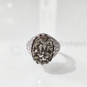Anillo para hombre al por mayor, piedra preciosa de pirita en bruto Natural, anillo de piedra natal, todos los tamaños, regalo de cumpleaños pesado, joyería, anillo de Plata de Ley 925 - Product Image 4