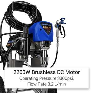 Pulvérisateur de peinture sans air industriel Chicago Air CB2200S, 2200W, tuyau de 15m, personnalisable, outils à main OEM, garantie 3 ans - Product Image 4