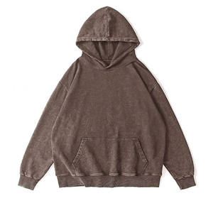 Sudadera con Capucha de Primavera de Corte Regular, 400 Gsm, Lavado Vintage, Tinte Liso, Bordada, de Poliéster/Algodón - Product Image 3