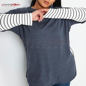 Camiseta elegante de doble capa con mangas en el codo y abertura lateral para mujeres relajadas, camiseta de dos capas para mujeres - Product Image 6