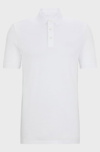 Camiseta Polo de algodón unisex transpirable tela suave informal ajustada logotipo personalizado manga corta Camiseta polo en color blanco - Product Image 5