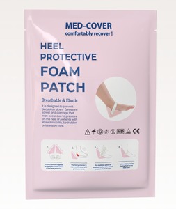 Apósito de espuma para talón para adultos MED-COVER - Fórmula química estéril antibacteriana, transpirable, elástico, suave, con amortiguación y protección. Listo para usar. - Product Image 1