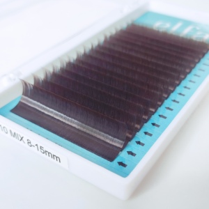 Elfa Ombre ต่อขนตาทำมือขนตาธรรมชาติเส้นใย HY lon D ผสม0.10 8-15 Ombre สีเขียว oem/odm สำหรับการส่งออก - Product Image 2