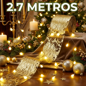 Nastro in Tessuto Lucido da 2,7 Metri con Finitura Metallica Oro Argento Rame Nastri Natalizi - Product Image 5